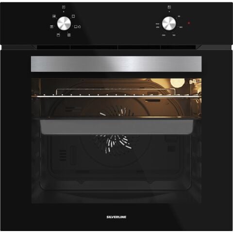 Silverline 3420 Classy - CS5335B01 - BO65E1B01 Siyah Cam Ankastre Set