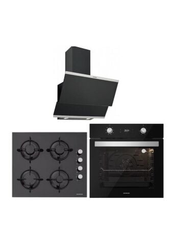 Silverline Siyah Cam Ankastre Set BO6504B01 - CS5349B01 - 3420 Classy