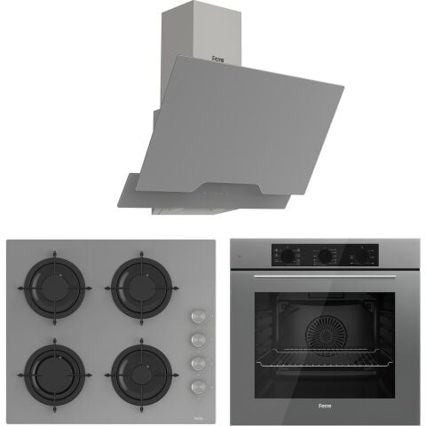 Ferre Soft Line Gri ankastre set ( QBL62CPR-CS208-D065 )