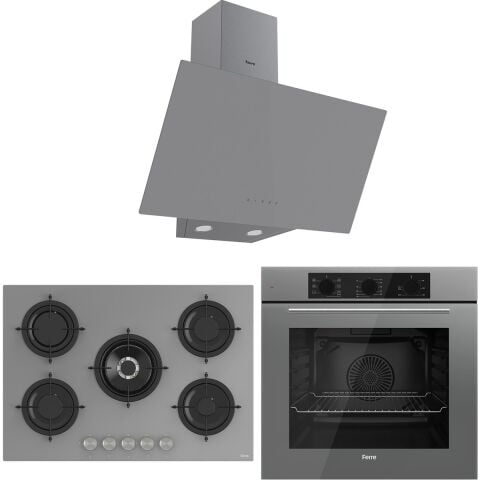 Ferre Rs Serisi Gri 5 Gözlü Ankastre Set ( QBL62CPR-RS038-D079 )