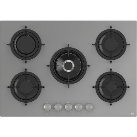 Ferre Rs Serisi Gri Cam  5 Gözlü Ankastre Set ( QBL62CPR-RS038-D065 )