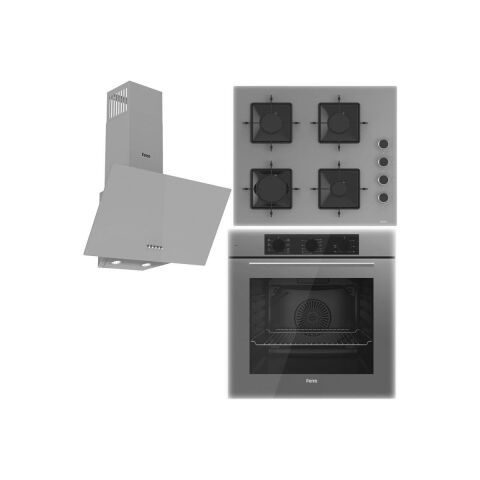 Ferre Elegant Line Basic QBL62CPR - SS208 - D088 gri 3'lü Ankastre Set