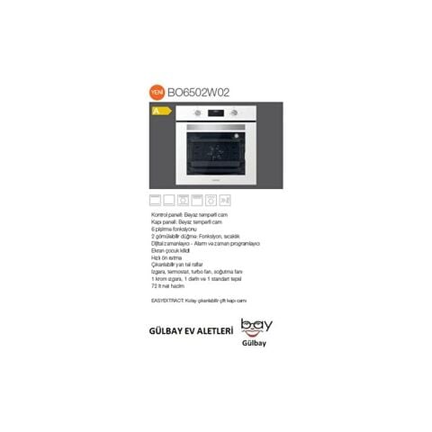 Silverline 3'lü Beyaz Cam Ankastre Set (3490 Oslo 60 BEYAZ+CS5335W01+BO6502W02)