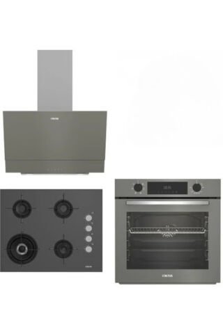 Altus Gri Cam Ankastre Set 322 G Turbo - 189 Dg Woklu - 510 G Davlumbaz
