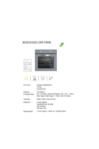 Silverline 3'lü Gri Cam Ankastre Set (3481 Flam 60 Gri+cs5349s01+bo6501s01)
