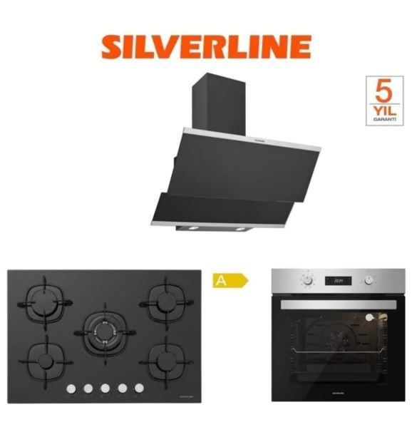 Silverline BO6504B01 - CS5365B01 - 3420 Classy 60 Siyah Cam Ankastre Set