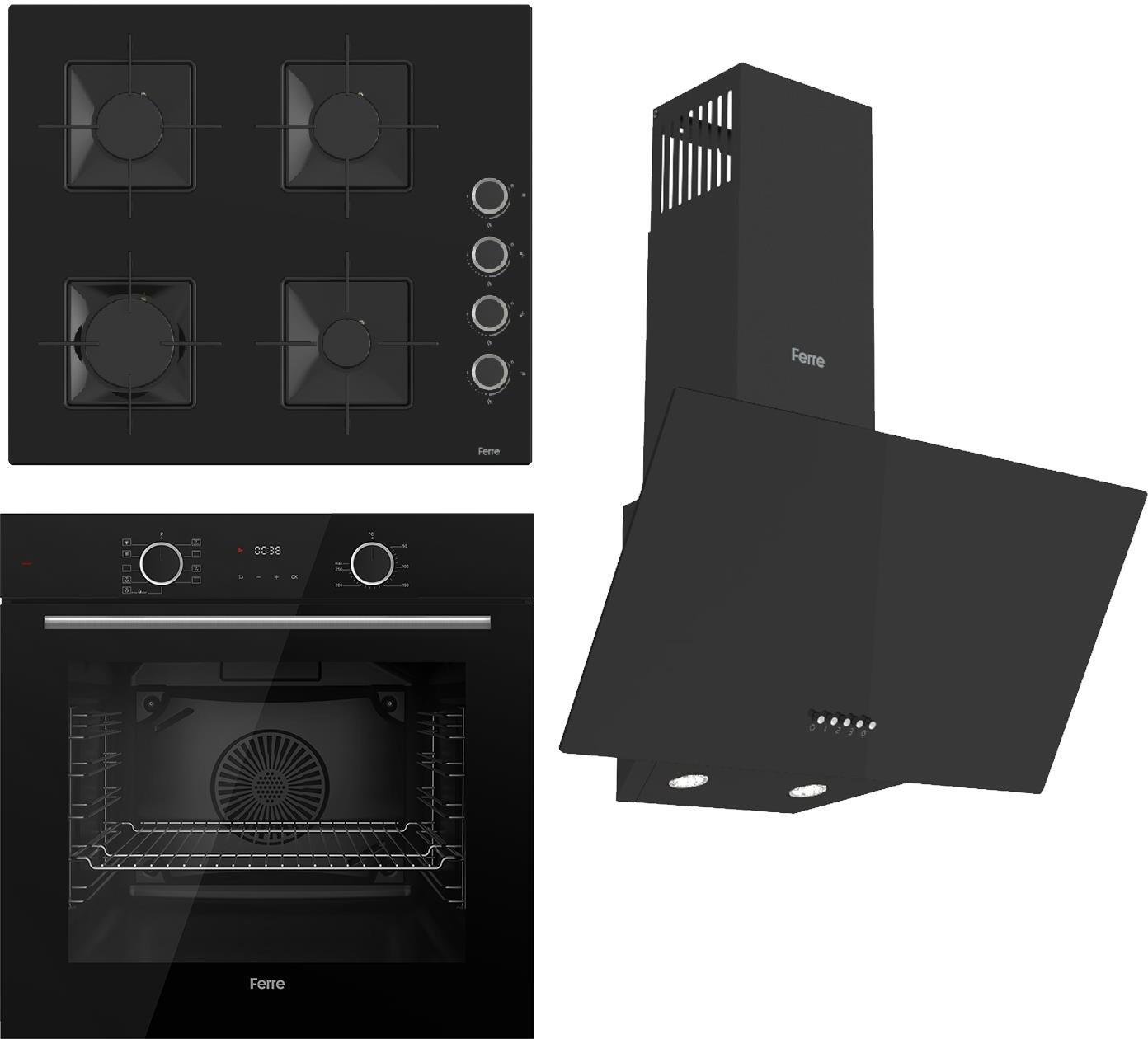 Ferre Fryart Ss Serisi Siyah Set (SS205 + XE63CS +D086 ) - Kare Emaye Izgara