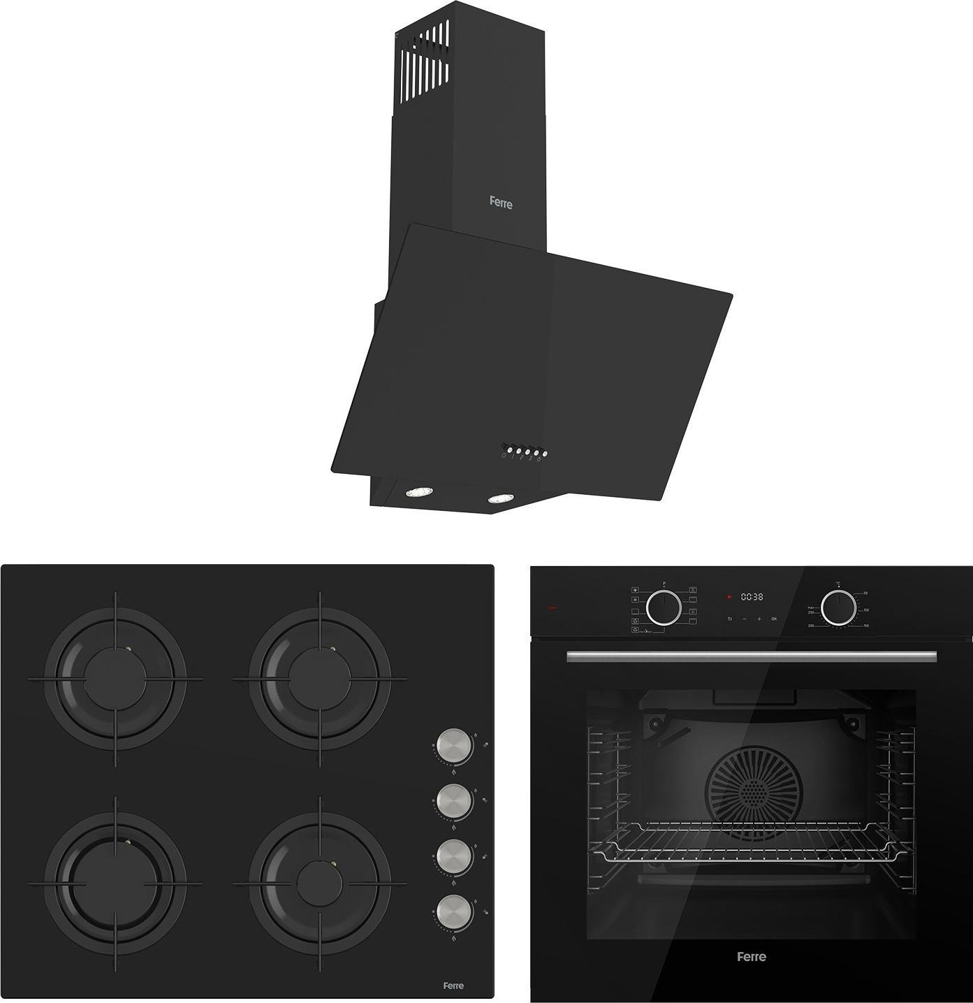 Ferre Black Mila Fryart Ankastre Set (D086+CS205+XE63CS)